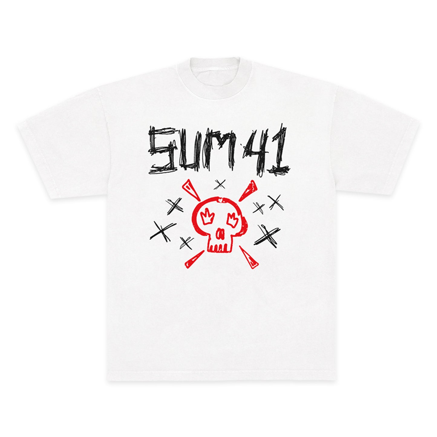 Sketch Logo Skull Tee - White