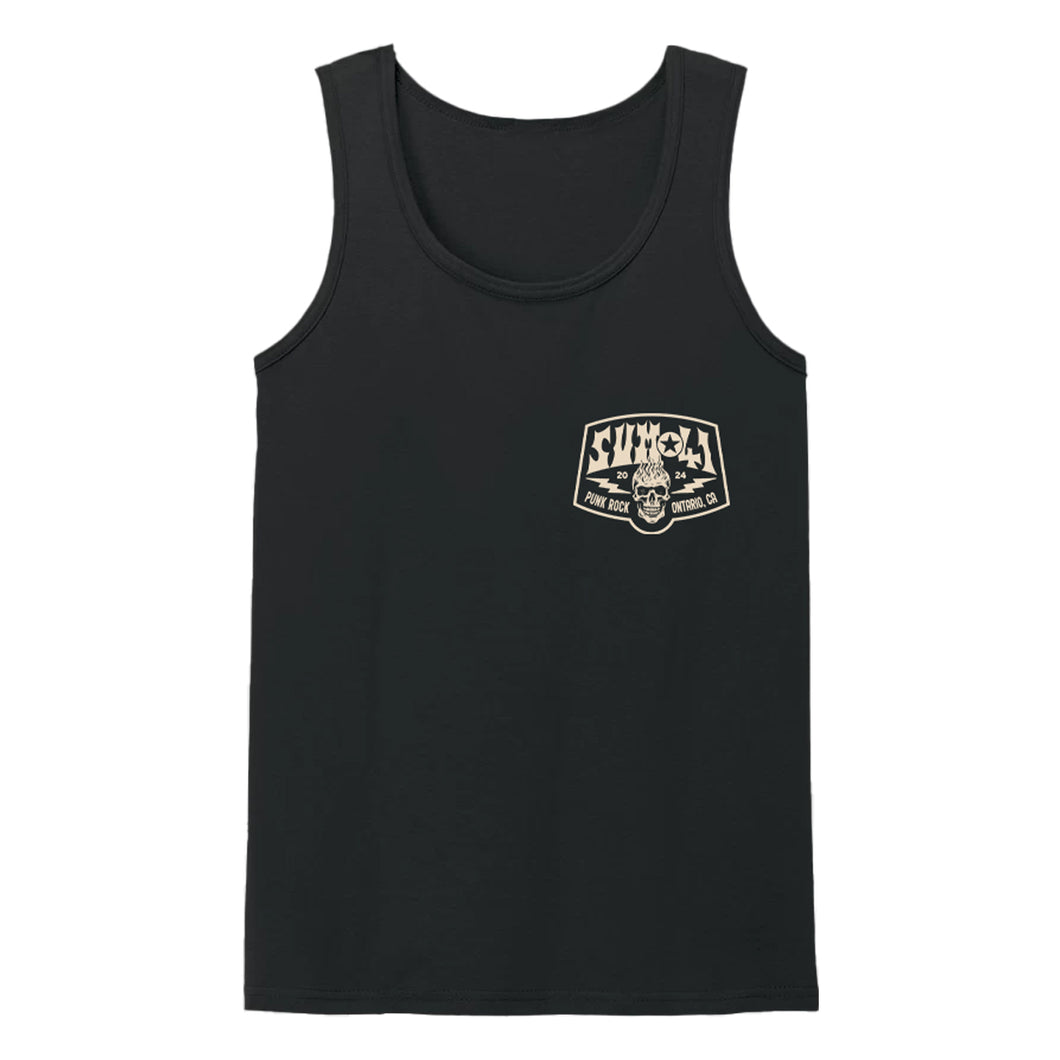 Flame Skull Logo Tank - Black